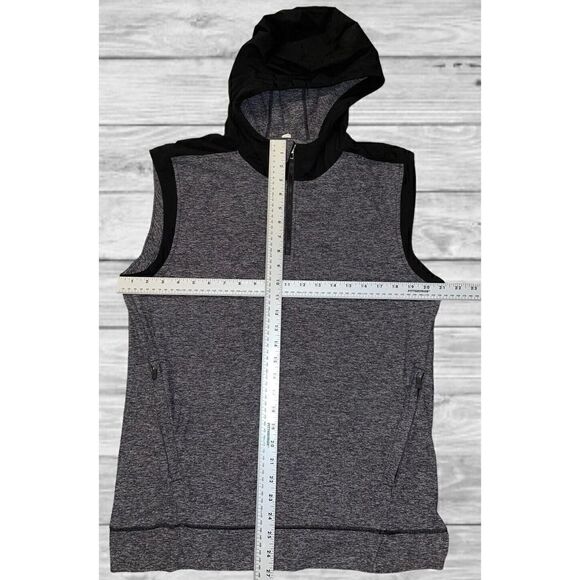Lululemon Womens Hooded Quarter Zip Athletic Vest Grey Black READ DESCRIPTION - Picture 2 of 6